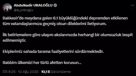 Balıkesir'de 6.1 büyüklüğünde deprem! İstanbul dahil birçok ilde hissedildi