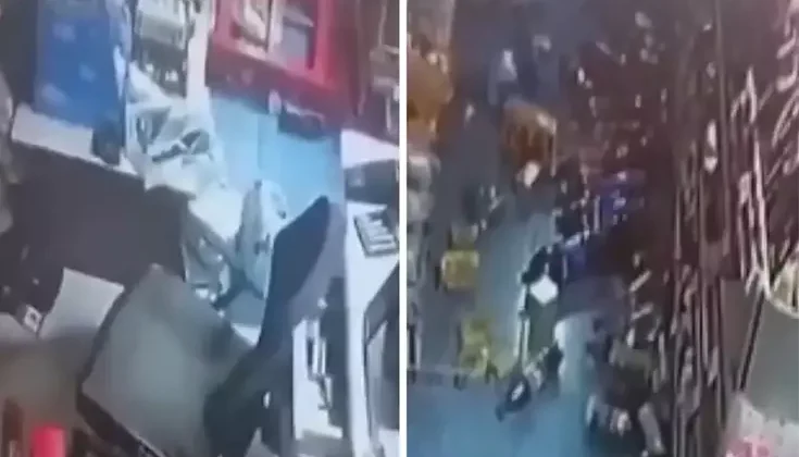 Balıkesir’deki deprem market kamerasında!