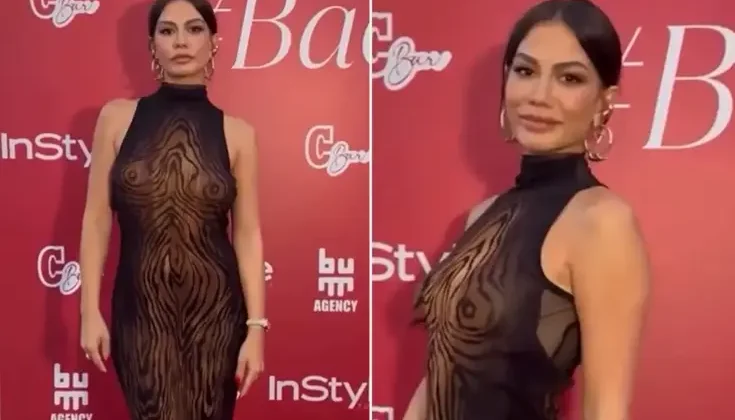 Demet Özdemir’in elbisesi geceye damga vurdu