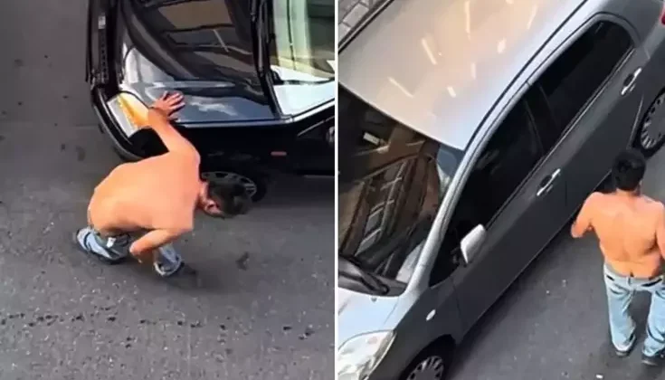 Elindeki satırla araçlara zarar veren şahıs akıl hastanesine yatırıldı