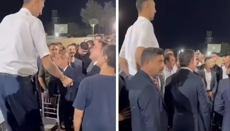 İlginç görüntüler! Ali Babacan, dünyanın en uzun insanı Sultan Kösen ile karşılaştı