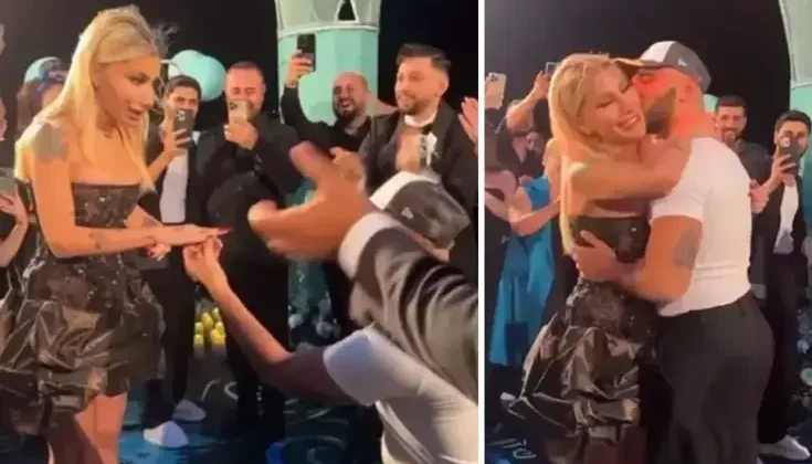 İrem Derici, katıldığı düğünde sevgilisi Melih Kunukçu’dan evlilik teklifi aldı