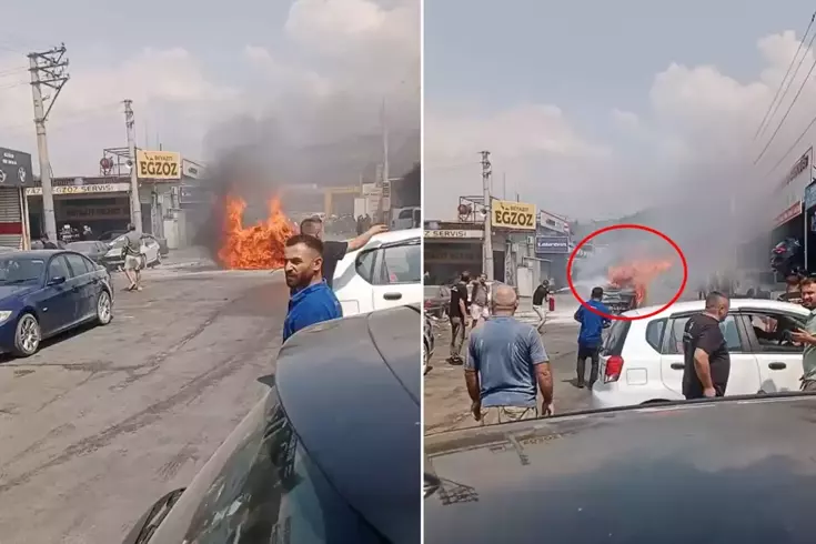 Kendi kendine yanmaya başlayan elektrikli otomobil dakikalar içinde küle döndü 3 kendi kendine yanmaya baslayan elektrikli 18911229 125 amp