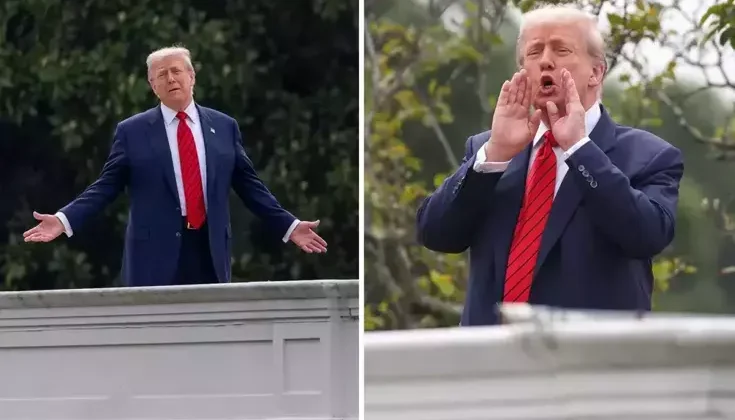Beyaz Saray çatısına çıkan Trump’tan ‘nükleer füze inşa edeceğiz’ çıkışı